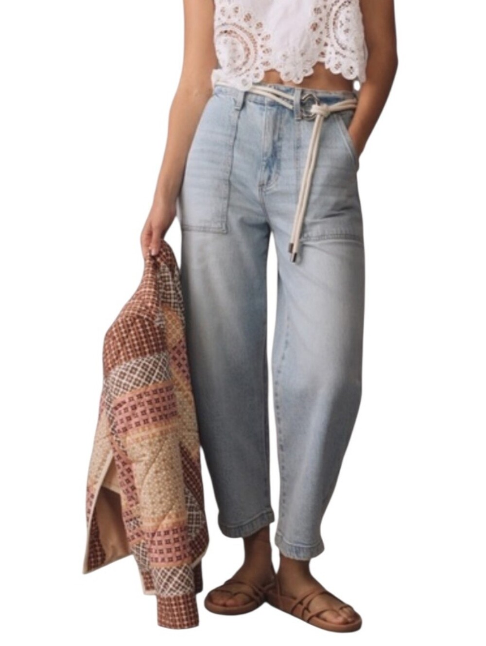 Pistola Turner Barrel Leg High-Waist Patch Pocket Jeans